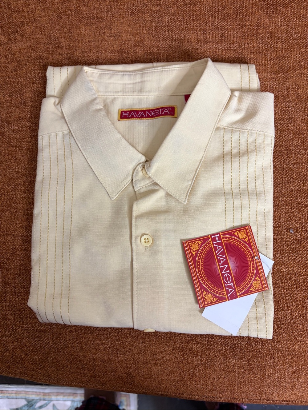 Vintage Havanera Butter Cream Guayabera Shirt | NWT Size L